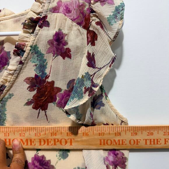Paige Floral Ruffle Sleeveless Blouse Women’s M - Picture 6 of 8